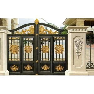 Porta dourada do pátio de Aluminun da flor